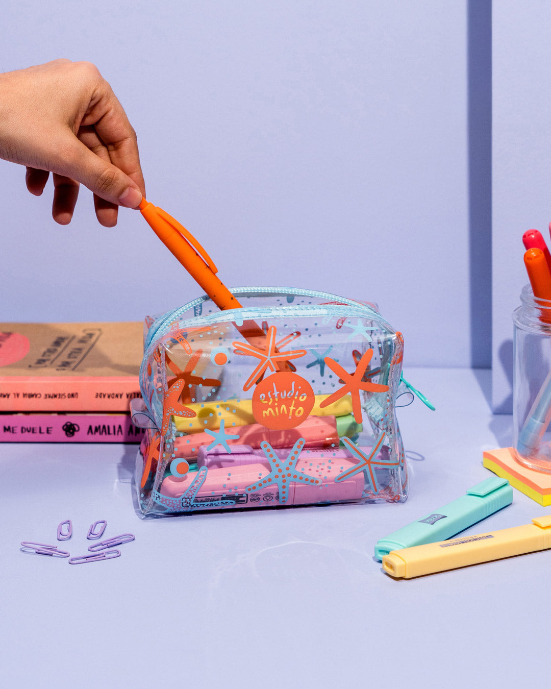 Cosmetiquera Minibio Starfish Naranja