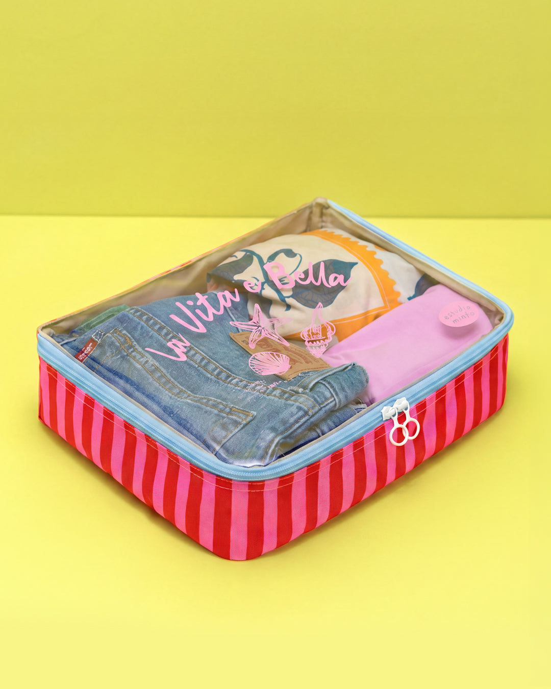 Organizador de ropa grande Stripes Cereza
