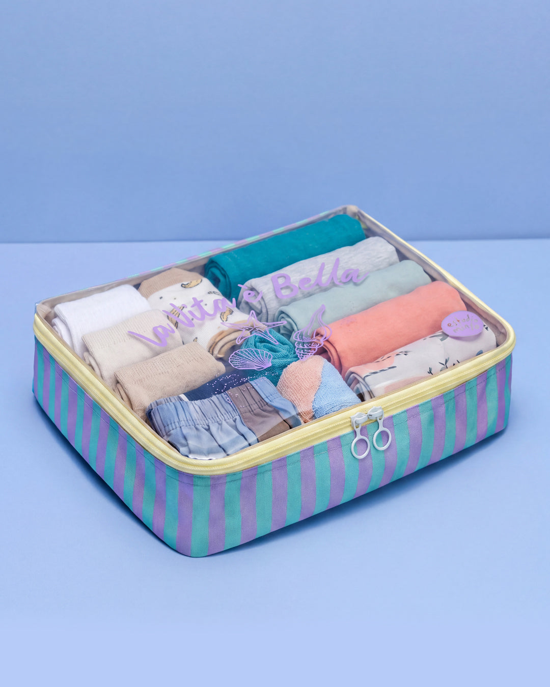 Organizador de ropa grande Stripes Lila