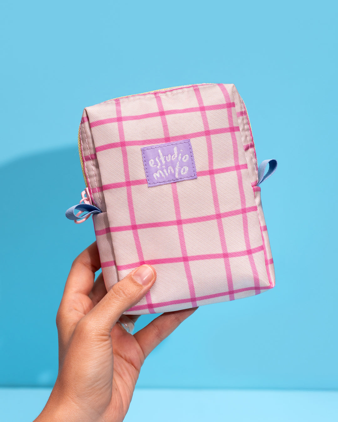 Estuche- Portacables Pink Checkers