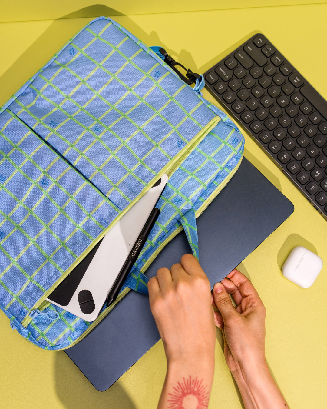 Funda para portátil 15" Blue Checkers