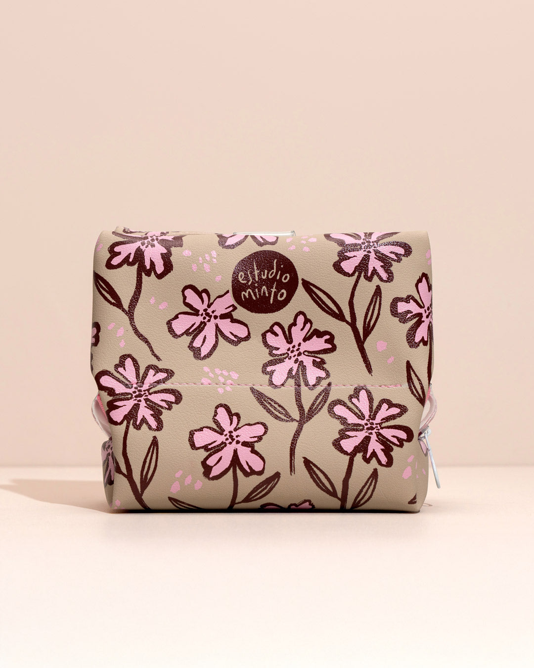Cosmetiquera Trimidi Flore Taupe Rosa