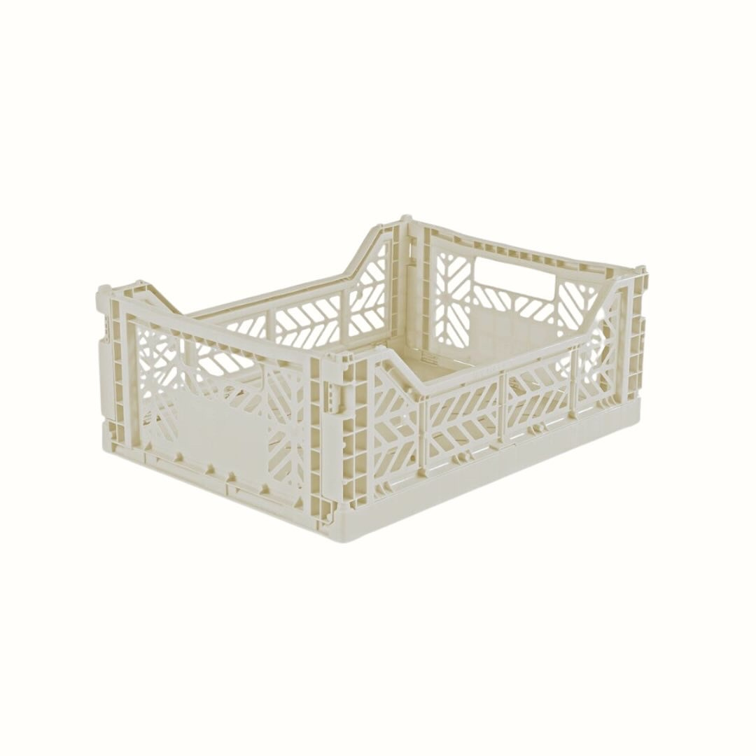 Caja organizadora plegable Midi Box Coconut Milk de Soulmade, apilable y con capacidad de hasta 8 kg.